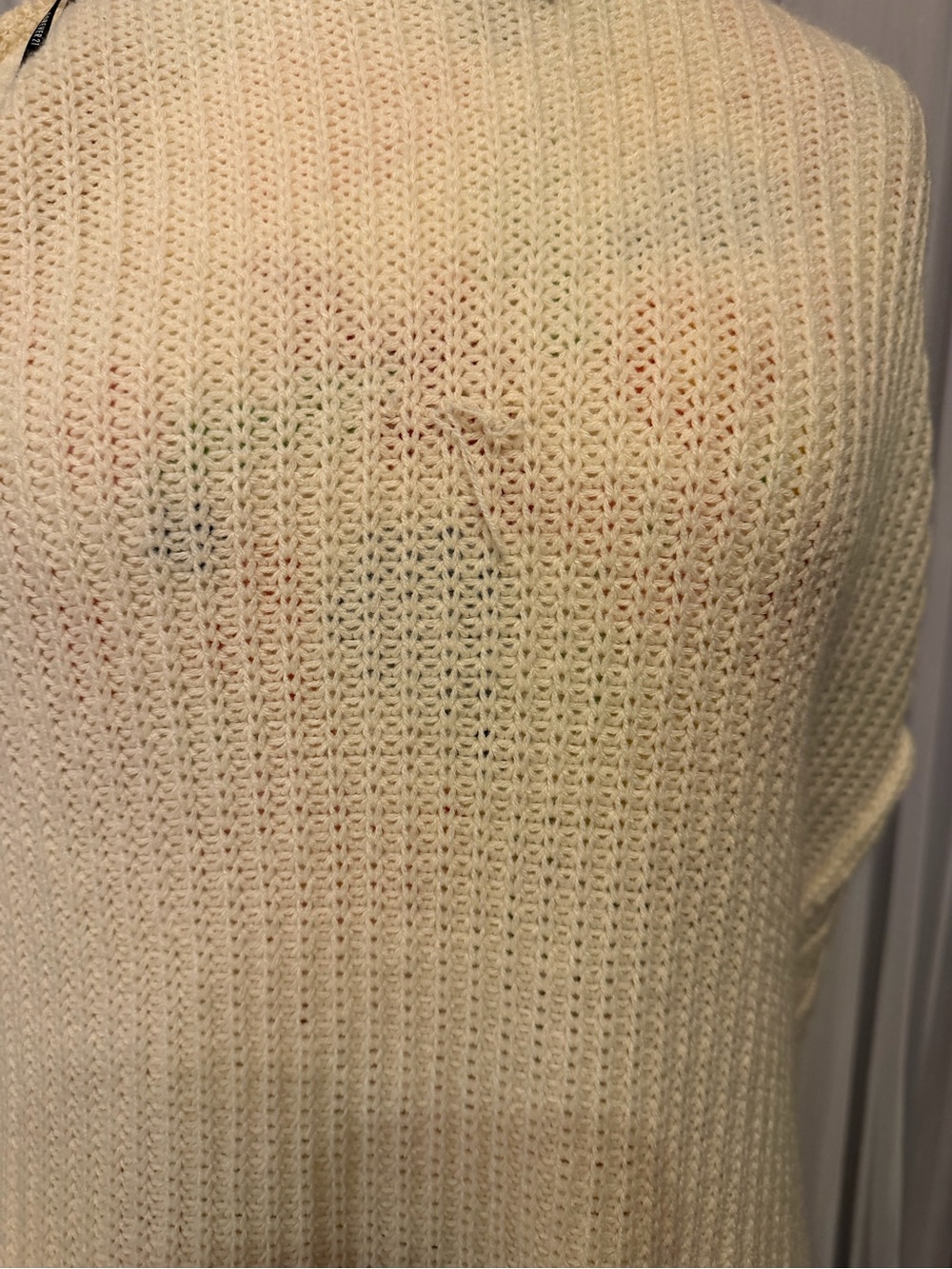 Forever 21 Cream Cardigan with Burgundy Star Accents - Picture 5 of 7